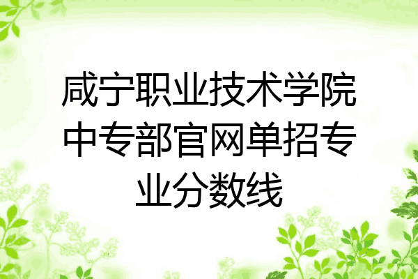咸宁职业技术学院中专部官网单招专业分数线