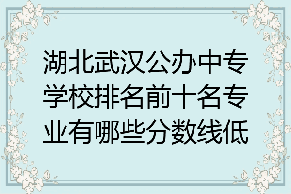 湖北武汉公办中专学校排名前十名专业有哪些分数线低