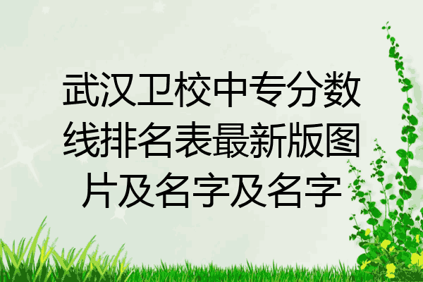 武汉卫校中专分数线排名表最新版图片及名字及名字