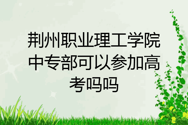 荆州职业理工学院中专部可以参加高考吗吗