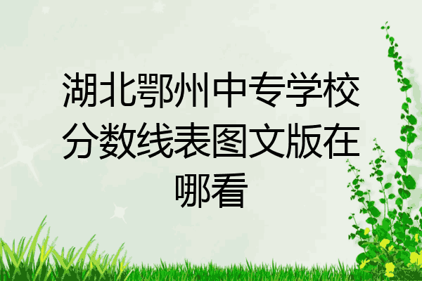 湖北鄂州中专学校分数线表图文版在哪看