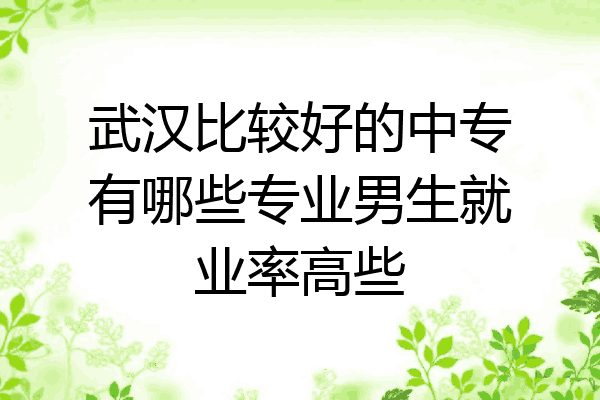武汉比较好的中专有哪些专业男生就业率高些