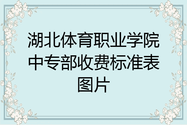 湖北体育职业学院中专部收费标准表图片