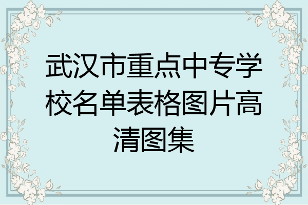 武汉市重点中专学校名单表格图片高清图集