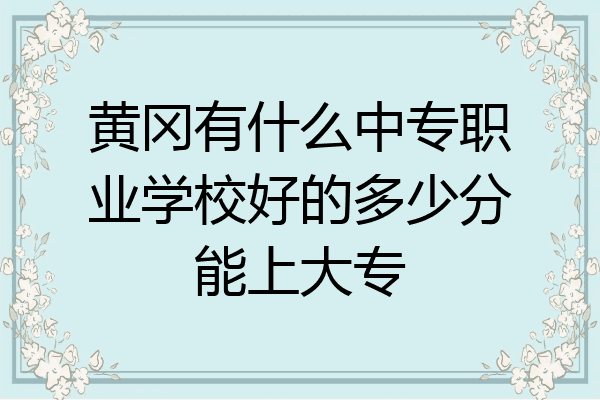 黄冈有什么中专职业学校好的多少分能上大专