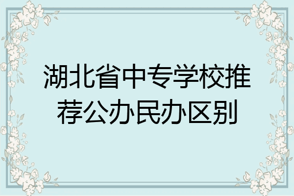 湖北省中专学校推荐公办民办区别