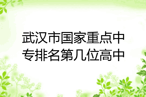 武汉市国家重点中专排名第几位高中