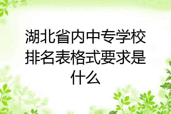 湖北省内中专学校排名表格式要求是什么