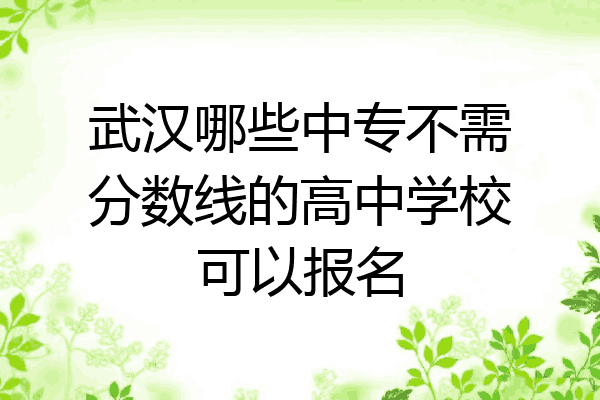 武汉哪些中专不需分数线的高中学校可以报名