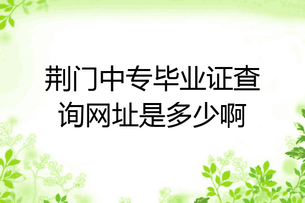 荆门中专毕业证查询网址是多少啊
