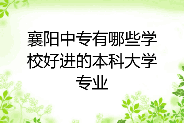 襄阳中专有哪些学校好进的本科大学专业