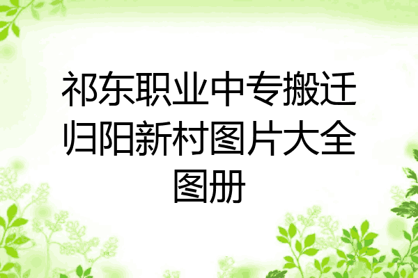 祁东职业中专搬迁归阳新村图片大全图册
