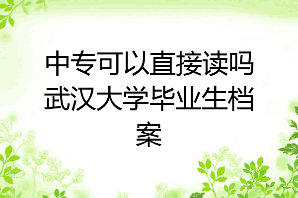 中专可以直接读吗武汉大学毕业生档案