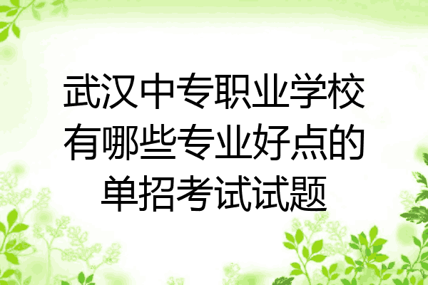 武汉中专职业学校有哪些专业好点的单招考试试题