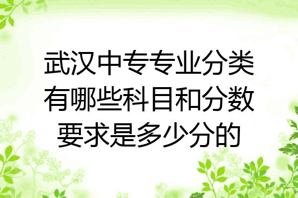 武汉中专专业分类有哪些科目和分数要求是多少分的