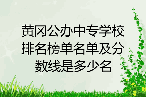 黄冈公办中专学校排名榜单名单及分数线是多少名