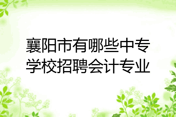襄阳市有哪些中专学校招聘会计专业