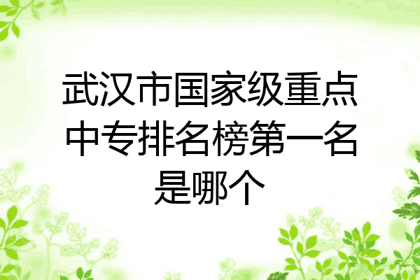 武汉市国家级重点中专排名榜第一名是哪个