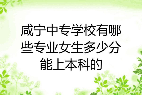 咸宁中专学校有哪些专业女生多少分能上本科的
