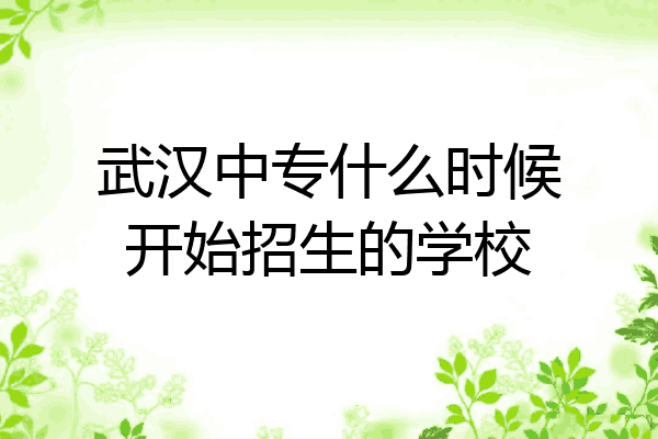 武汉中专什么时候开始招生的学校