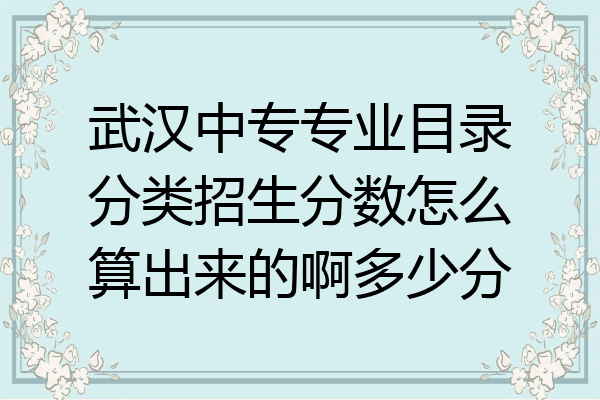武汉中专专业目录分类招生分数怎么算出来的啊多少分
