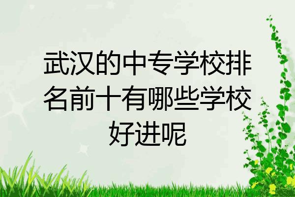 武汉的中专学校排名前十有哪些学校好进呢