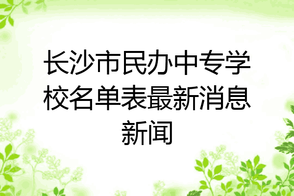 长沙市民办中专学校名单表最新消息新闻