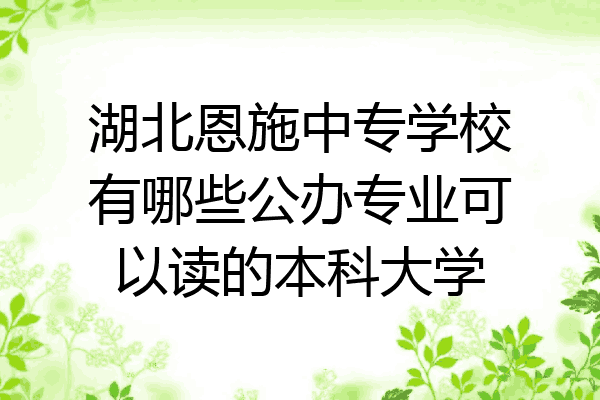 湖北恩施中专学校有哪些公办专业可以读的本科大学