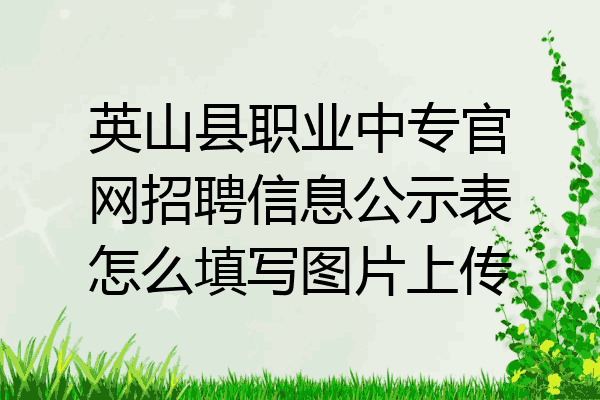 英山县职业中专官网招聘信息公示表怎么填写图片上传