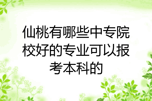 仙桃有哪些中专院校好的专业可以报考本科的