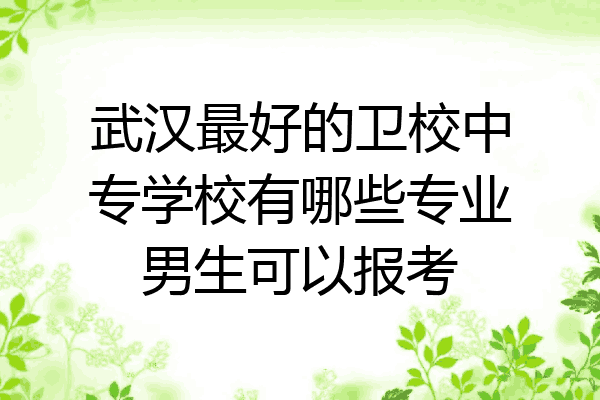 武汉最好的卫校中专学校有哪些专业男生可以报考
