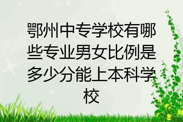 鄂州中专学校有哪些专业男女比例是多少分能上本科学校