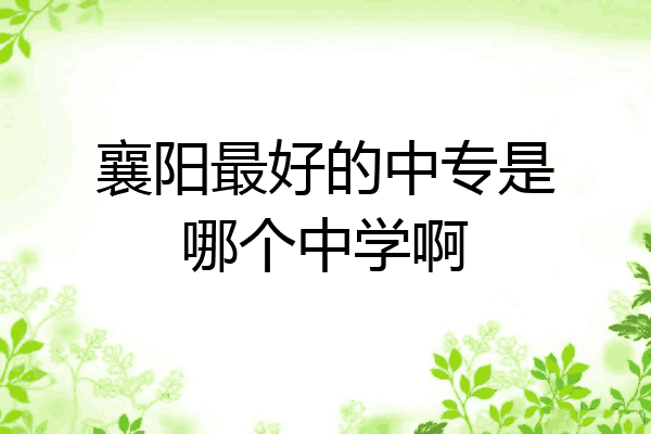 襄阳最好的中专是哪个中学啊