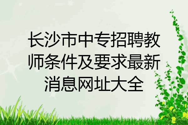 长沙市中专招聘教师条件及要求最新消息网址大全