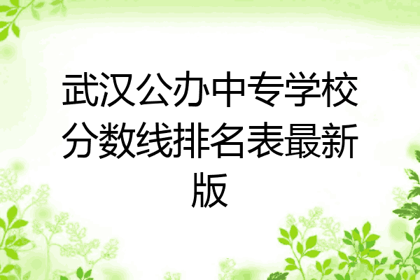 武汉公办中专学校分数线排名表最新版
