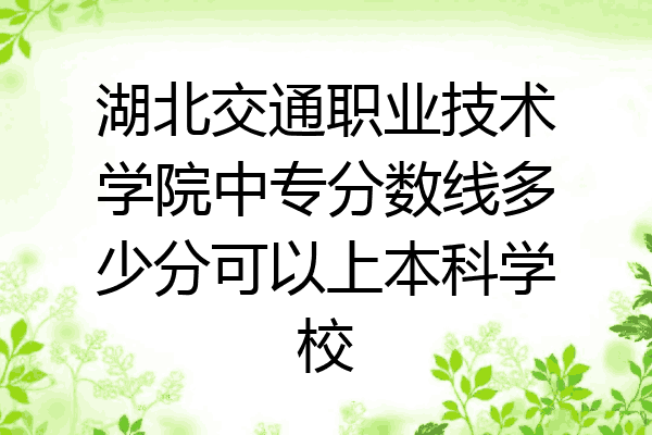 湖北交通职业技术学院中专分数线多少分可以上本科学校