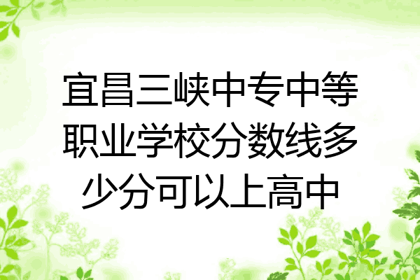 宜昌三峡中专中等职业学校分数线多少分可以上高中