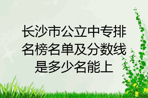 长沙市公立中专排名榜名单及分数线是多少名能上