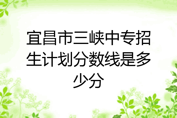 宜昌市三峡中专招生计划分数线是多少分