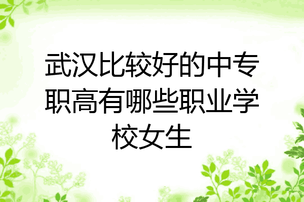 武汉比较好的中专职高有哪些职业学校女生
