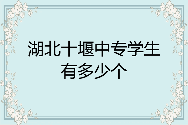 湖北十堰中专学生有多少个