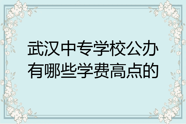 武汉中专学校公办有哪些学费高点的