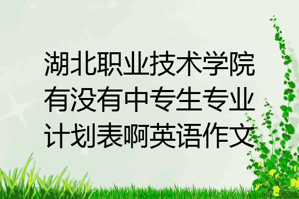 湖北职业技术学院有没有中专生专业计划表啊英语作文