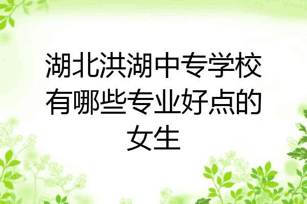 湖北洪湖中专学校有哪些专业好点的女生