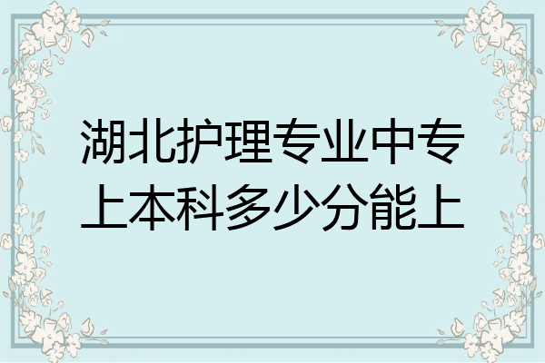 湖北护理专业中专上本科多少分能上