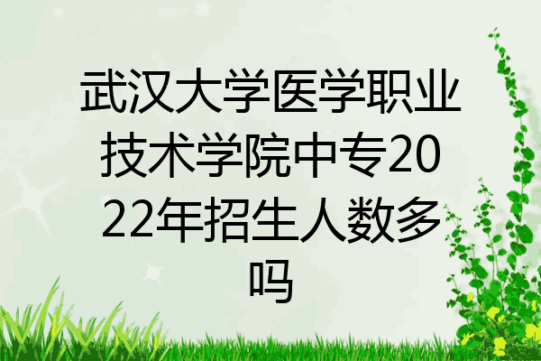 武汉大学医学职业技术学院中专2022年招生人数多吗