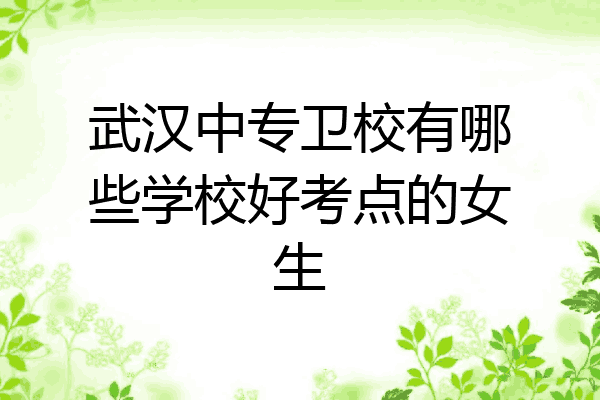 武汉中专卫校有哪些学校好考点的女生