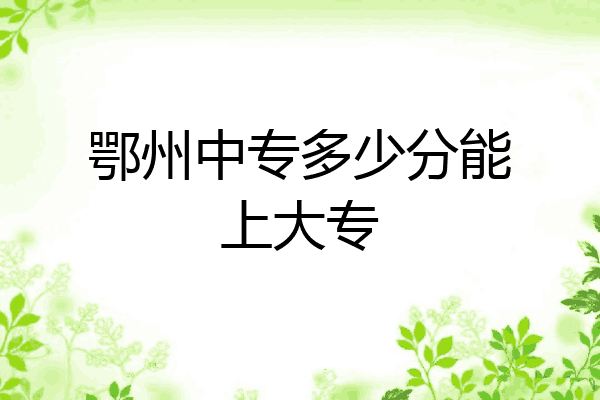 鄂州中专多少分能上大专