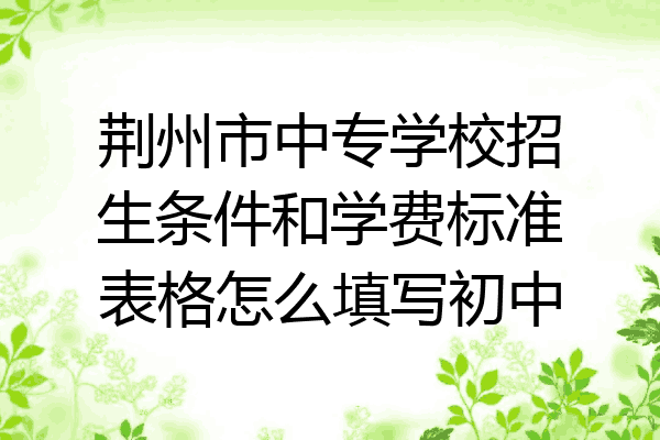 荆州市中专学校招生条件和学费标准表格怎么填写初中
