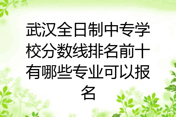 武汉全日制中专学校分数线排名前十有哪些专业可以报名